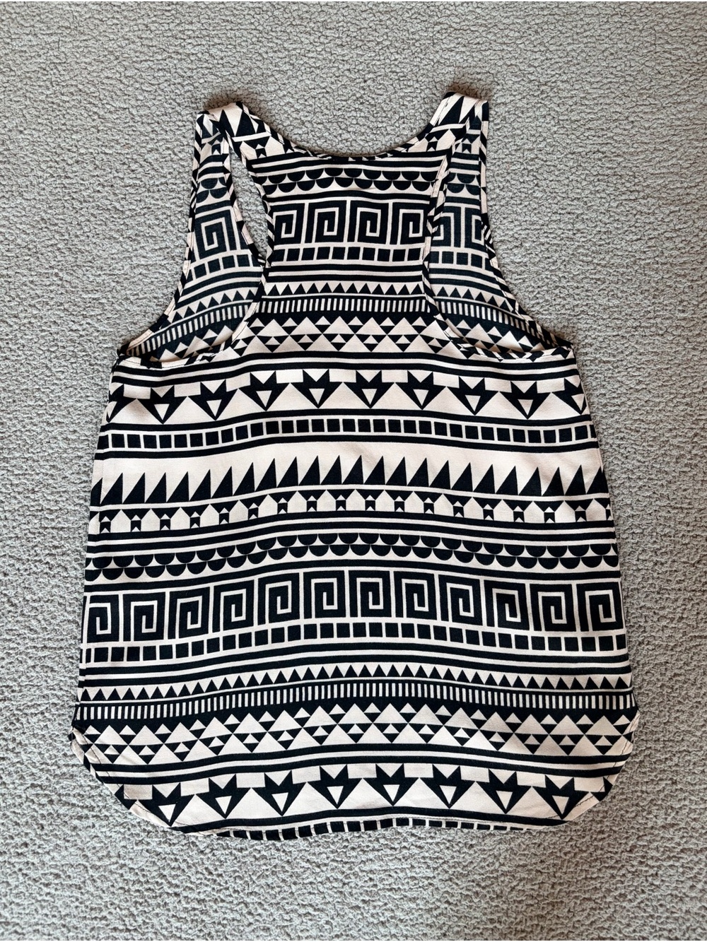 Western Graphic Racerback Scoop Neck Tank Top Black and White Size 4/XS - Picture 4 of 9